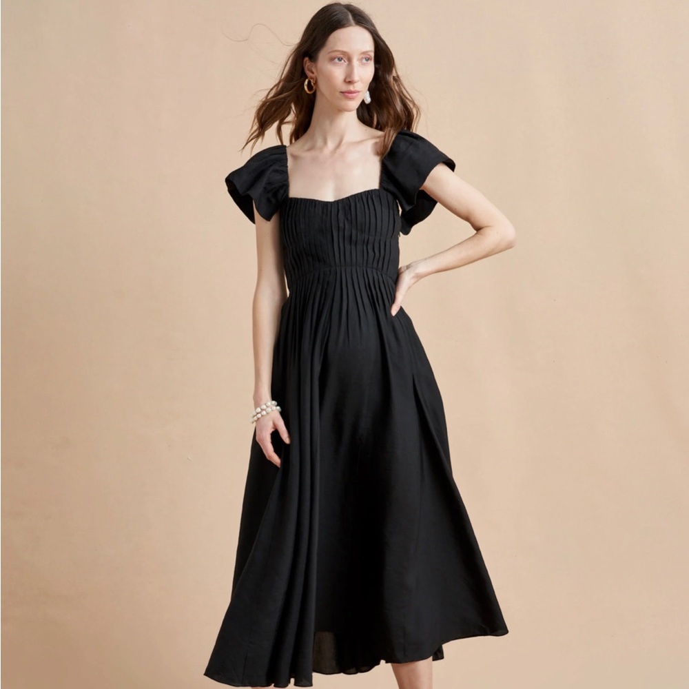 La Ligne Flavia Black Midi Dress